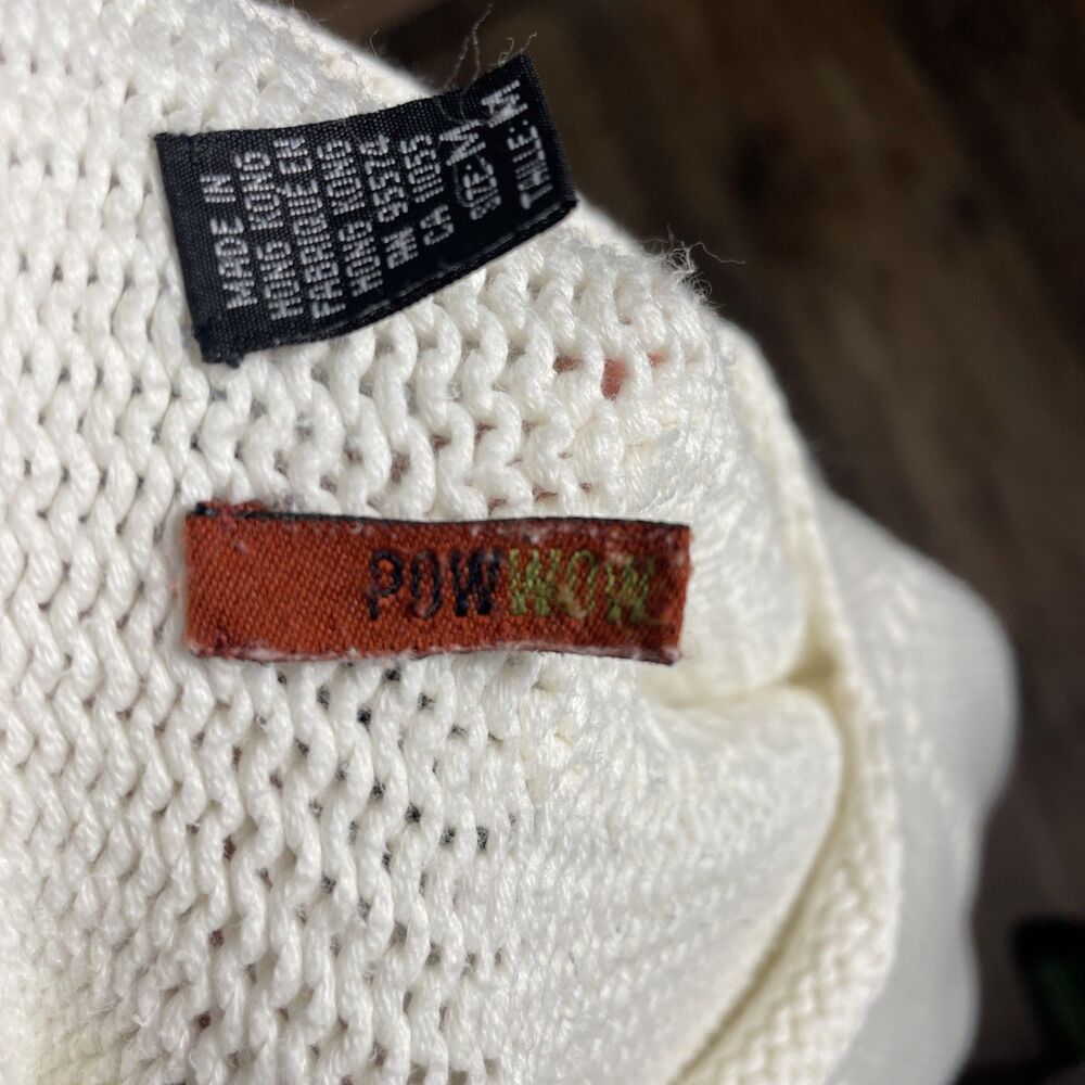 Pow Wow Cable Knit Style White Sweater Women’s Pullover Cozy Winter Top Size M - Picture 7 of 7